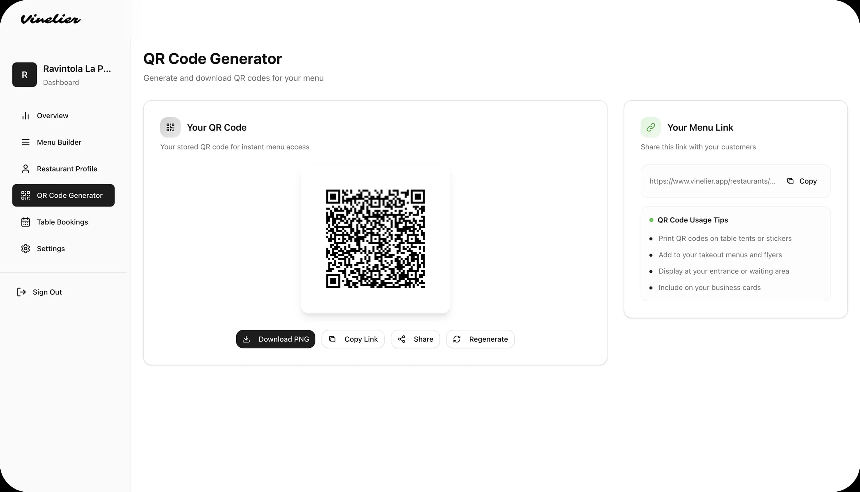 Vinelier QR Code System