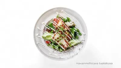 Halloumia rucolapedillä