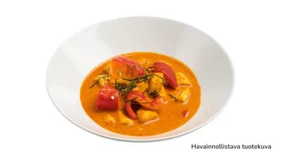 8. Tofua ja kasviksia currykastikkeessa
