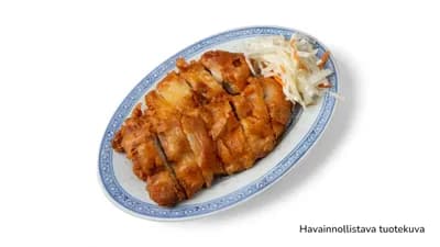 49. Friteerattua kanaa hapanimeläkastikkeella