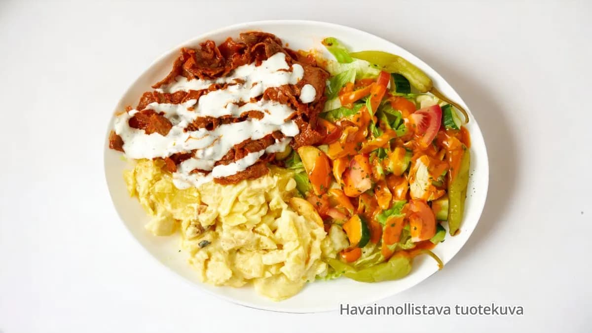 Kebab kermaperunoilla