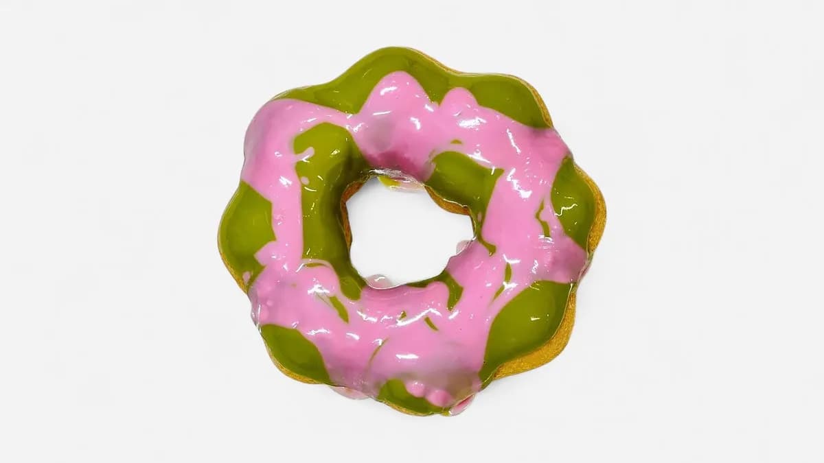 Strawberry matcha donut