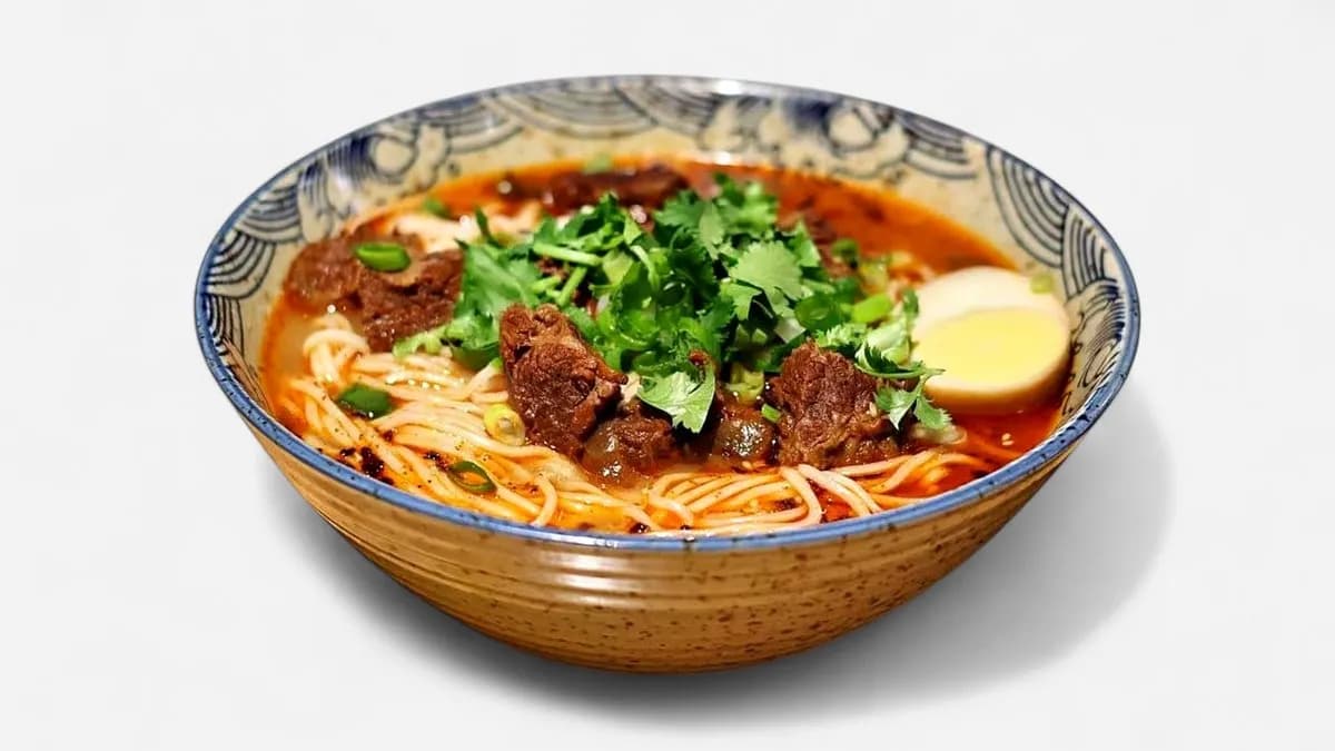 Sichuan MALA Naudanliha nuudelikeitto川味牛肉汤面 (spicy)