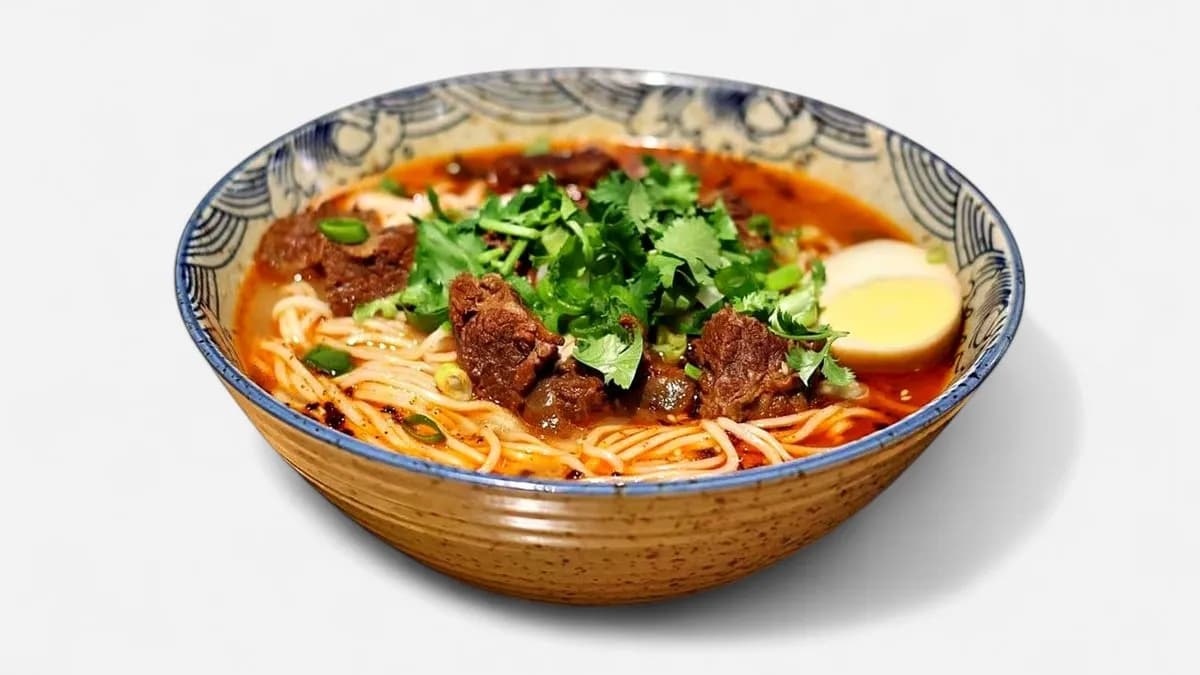 Sichuan MALA Naudanliha nuudelikeitto川味牛肉汤面 (spicy)