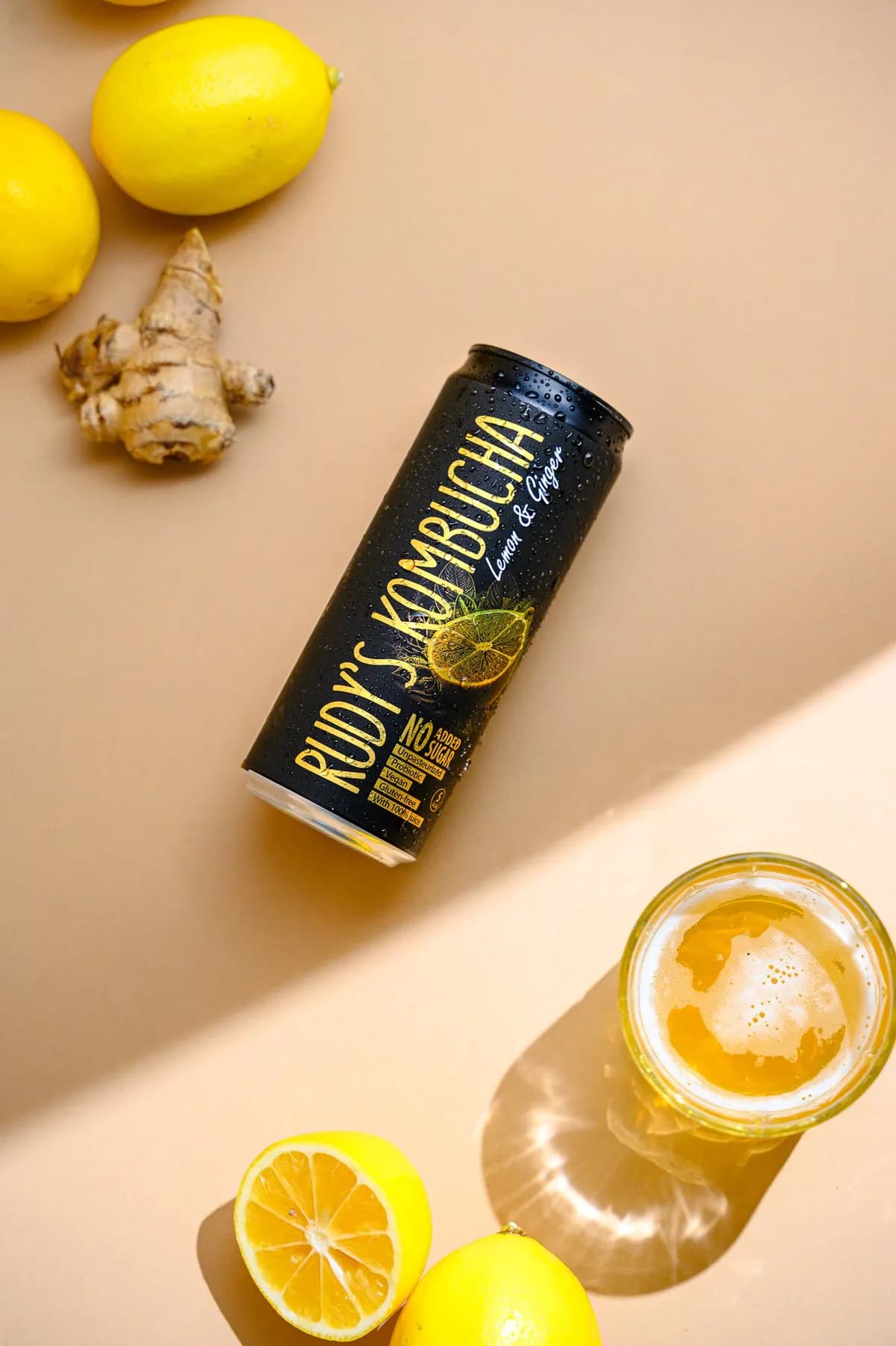 Rudy's Kombucha Lemon and Ginger