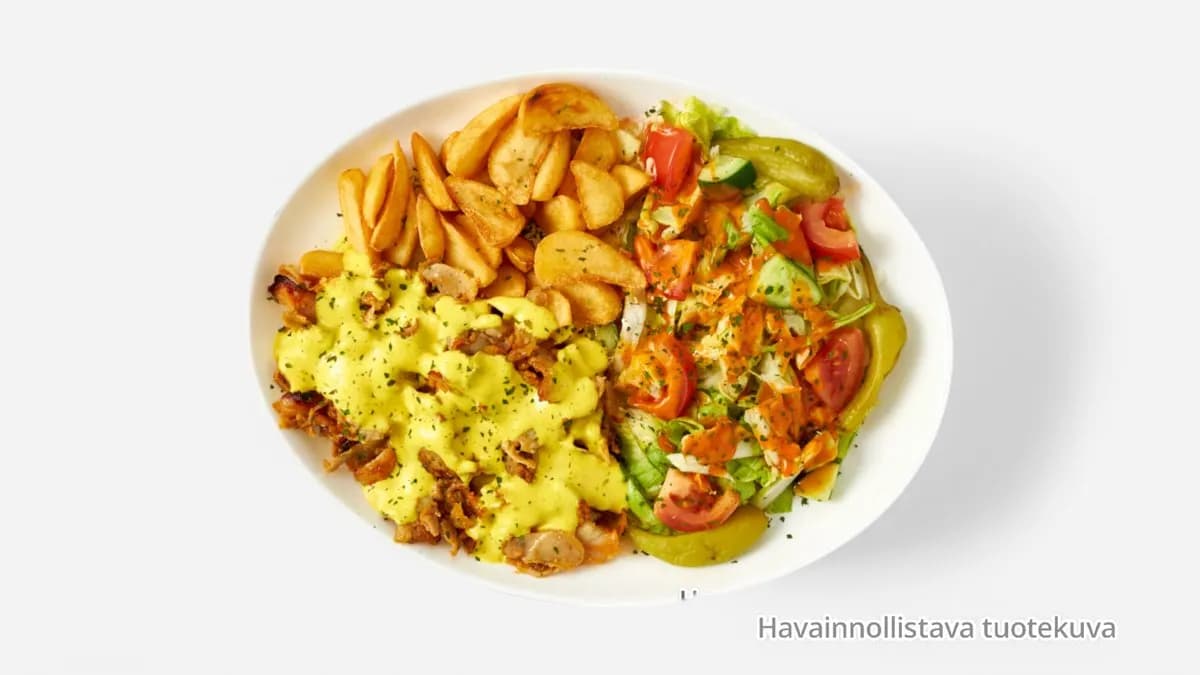 35. Kanakebab Lohkoperunoilla