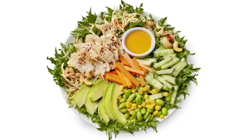 Thai kana-nuudelisalaatti (L, Sis. pähkinää)