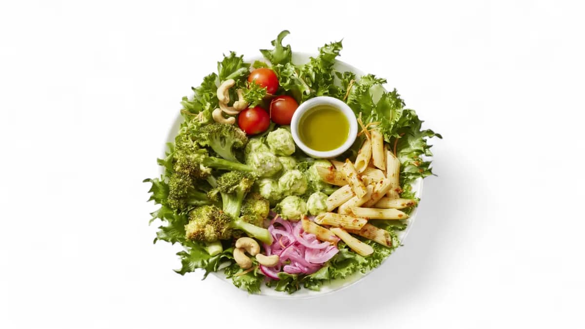 Pesto-mozzarellasalaatti (Sis. pähkinää)