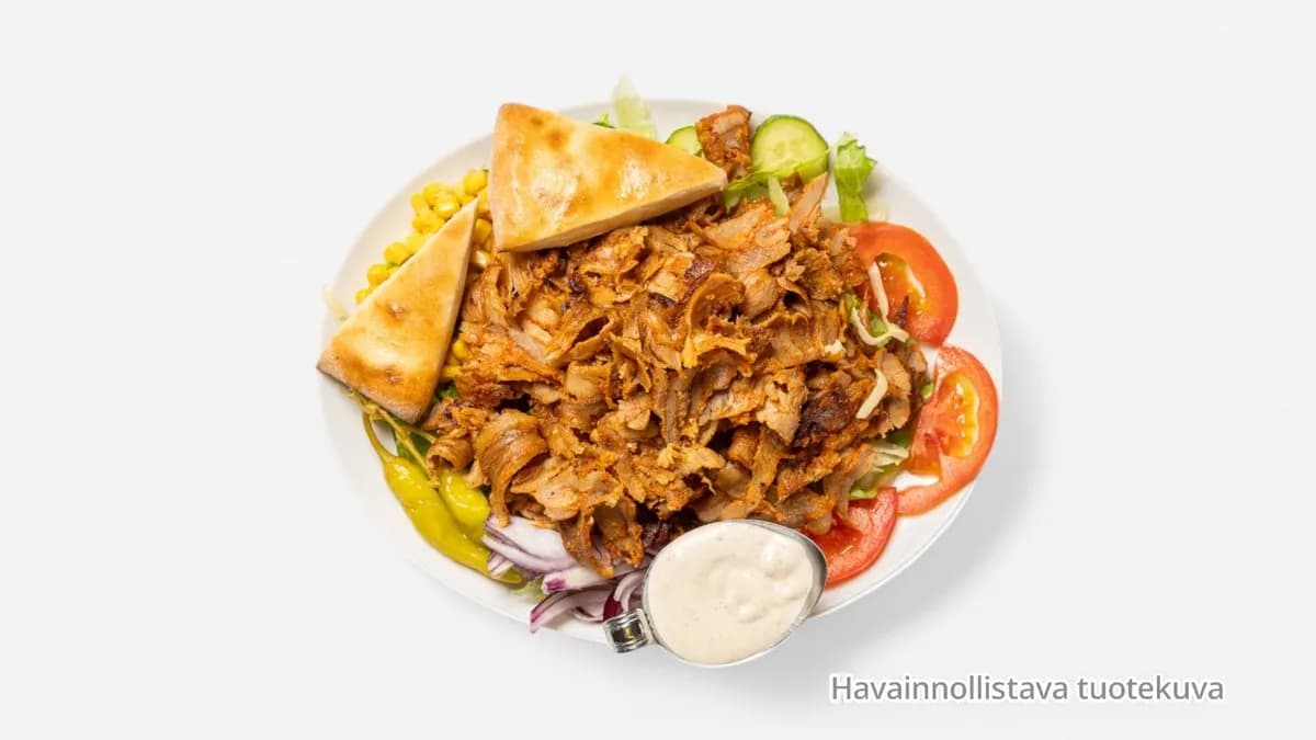 Kk9. Kanakebab salaatilla