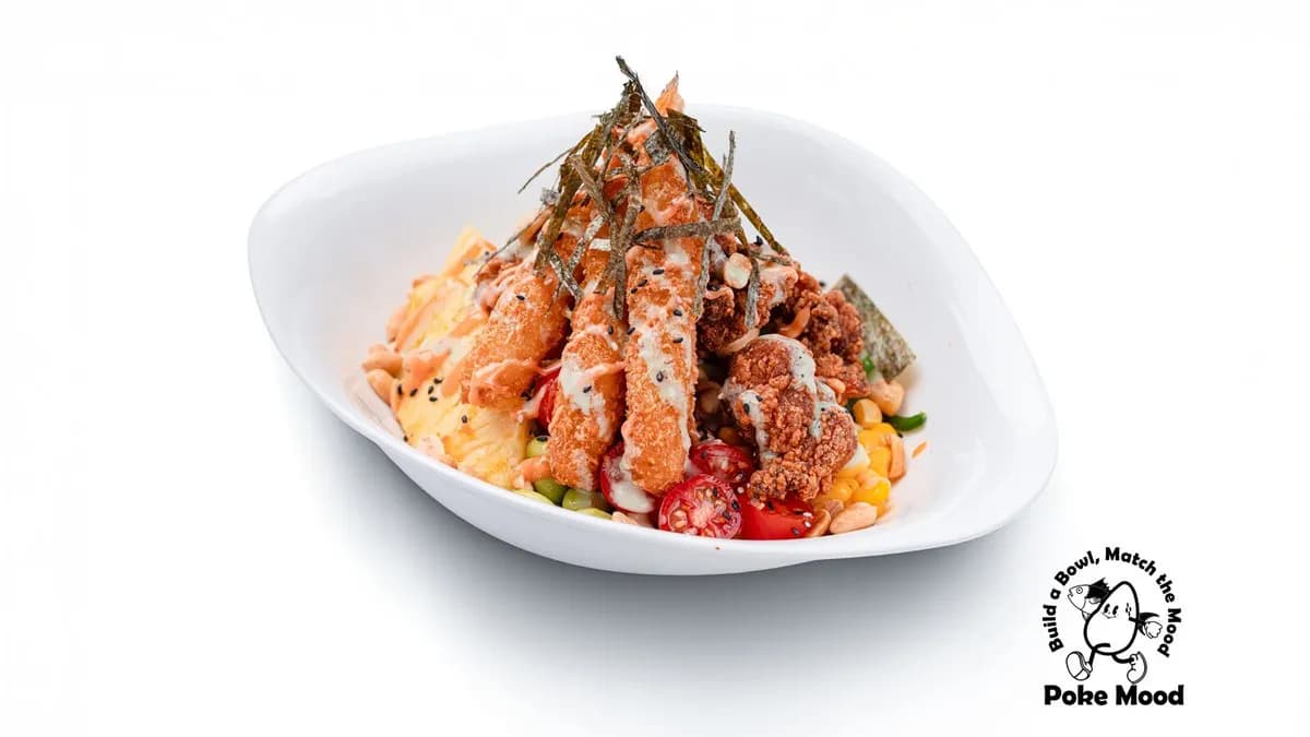 Fried Chicken & Tempura Shrimp Bowl