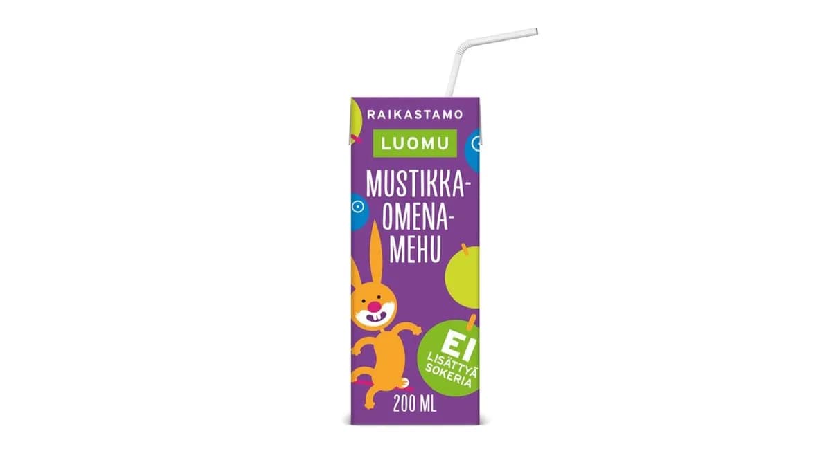 Raikastamo Luomu Mustikka-Omena pillimehu 200ml