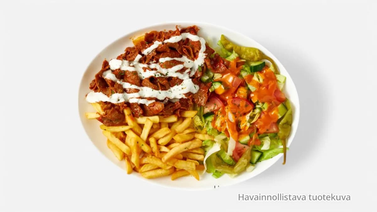 Kebab valitsemallasi lisukkeella