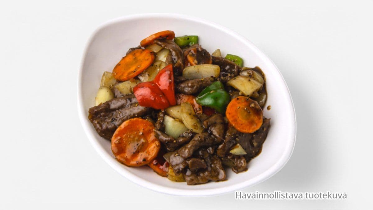 Paistettu naudanliha pippurikastikkeessa 🌶