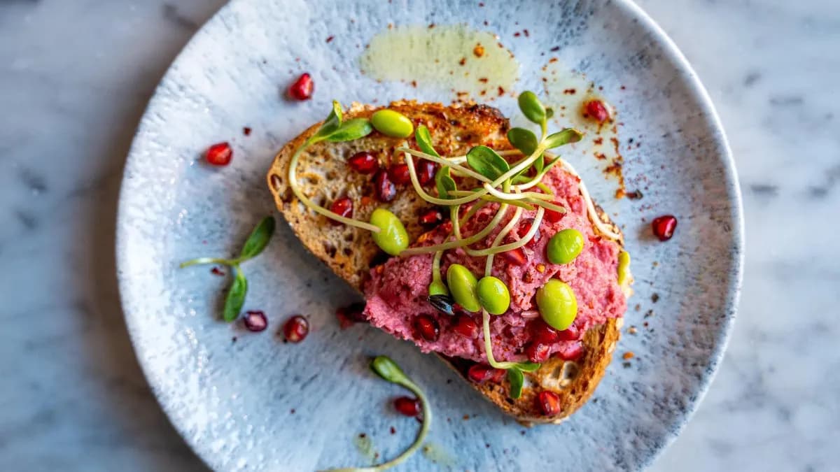 Beetroot hummus toast - The Toastmaster