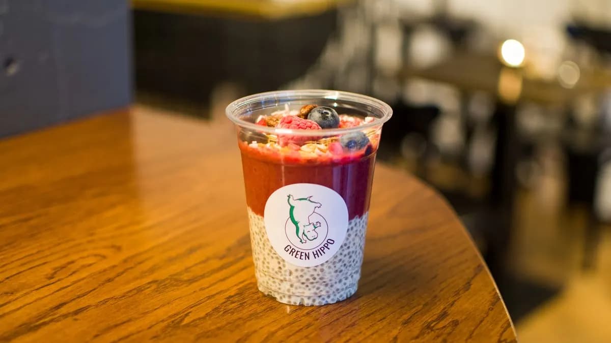 Chia Porridge with Berries and Granola (G, V)
