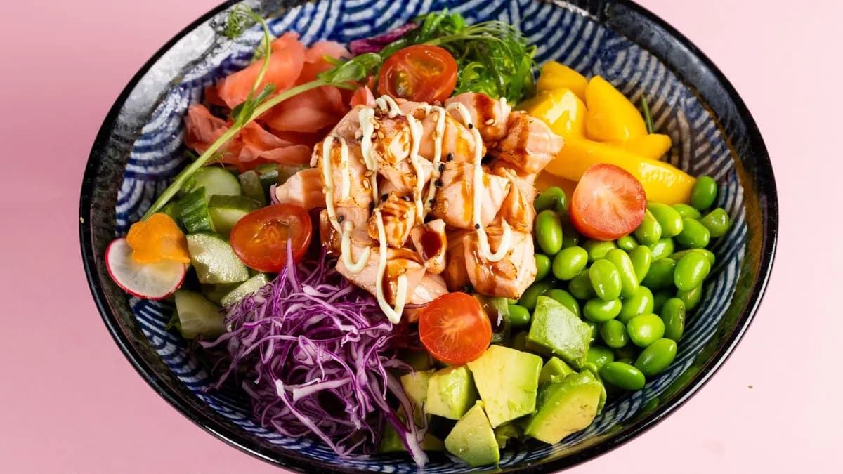 P02. Flamed Salmon Poke Bowl