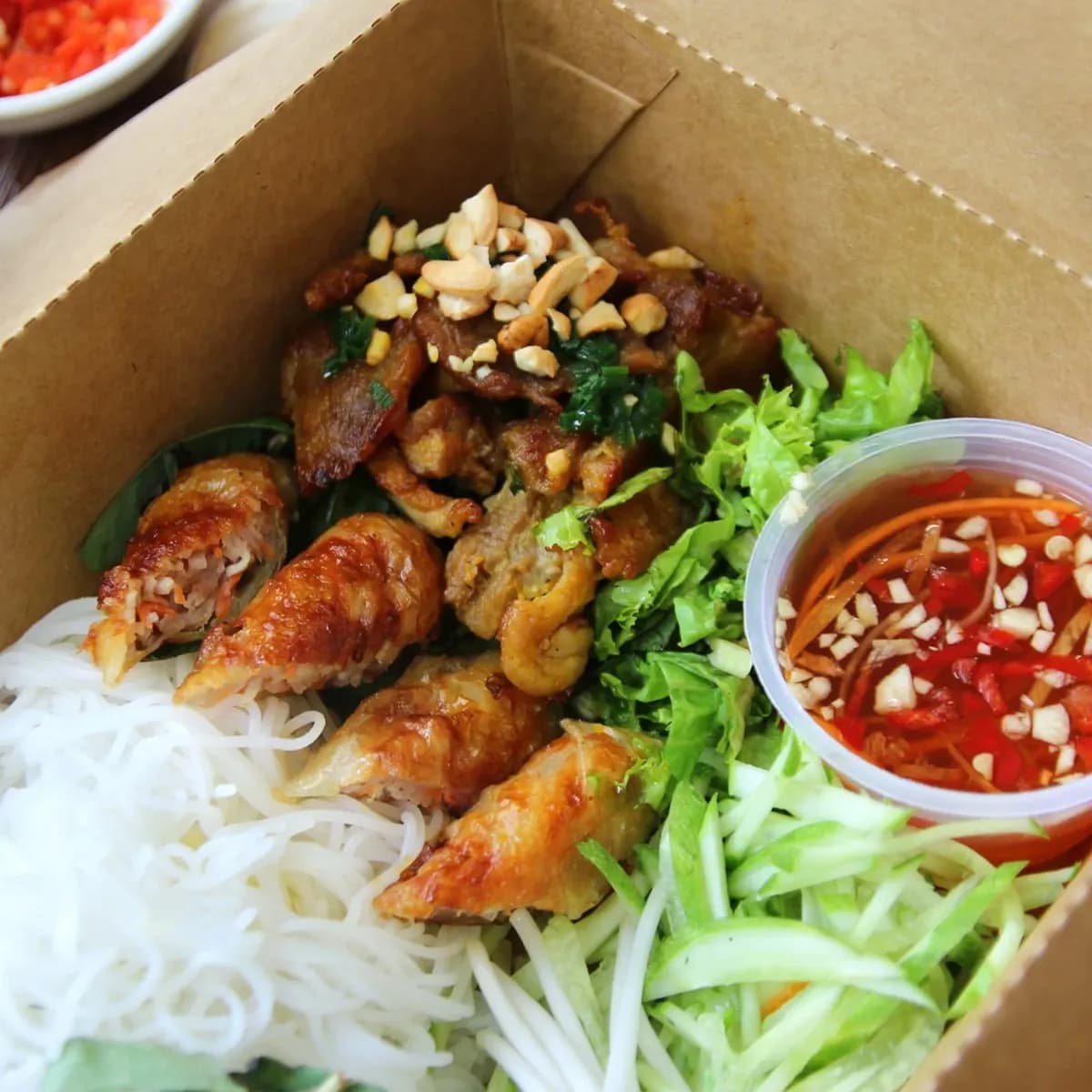 Grilled Pork Spring roll Rice noodle