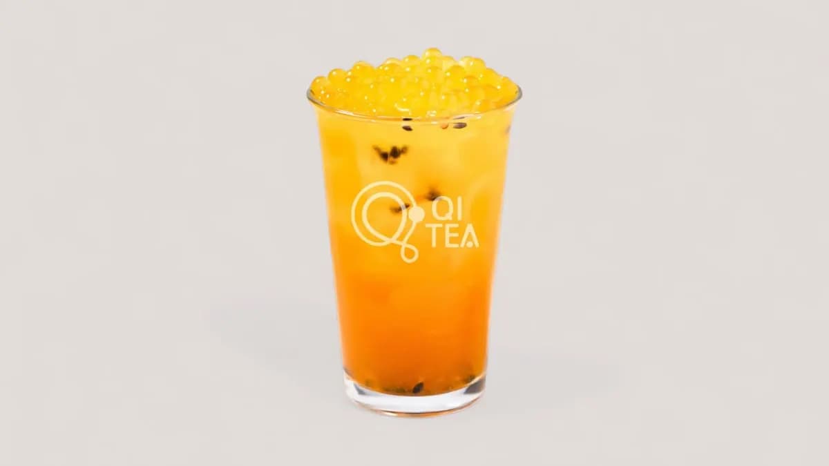 Passion Fruit Tea w. Popping Boba