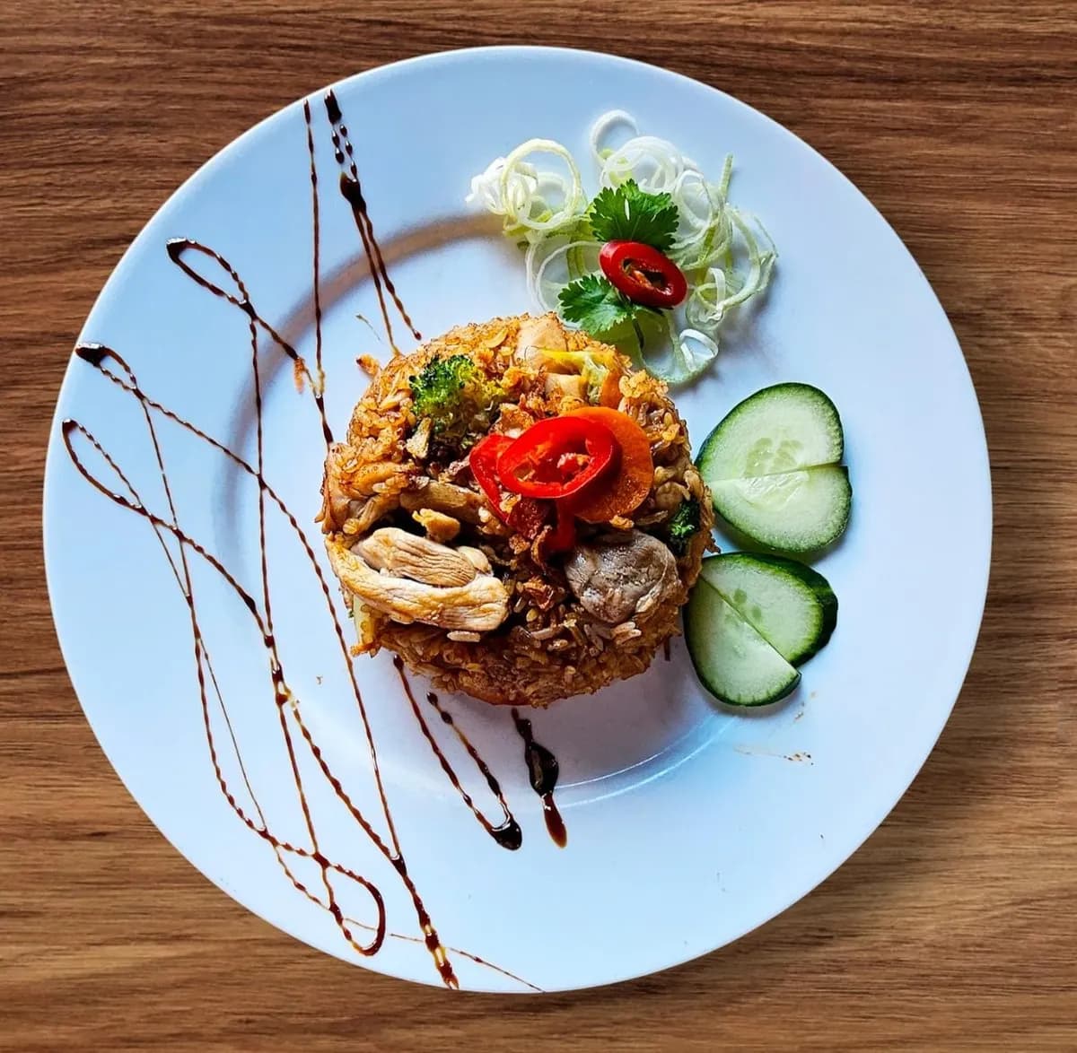 Nasi goreng with chicken