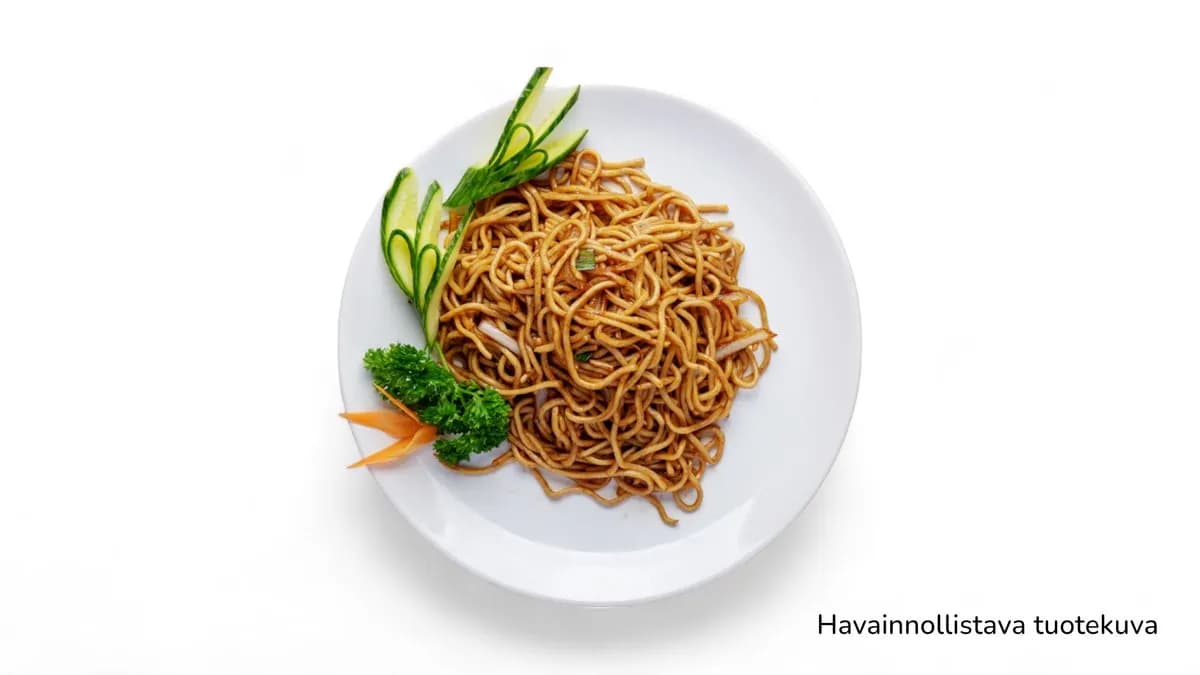 18. Paistettua riisinuudelia ja vihanneksia