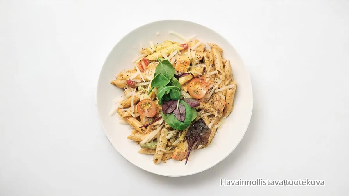 Spaghetti con pollo al pesto