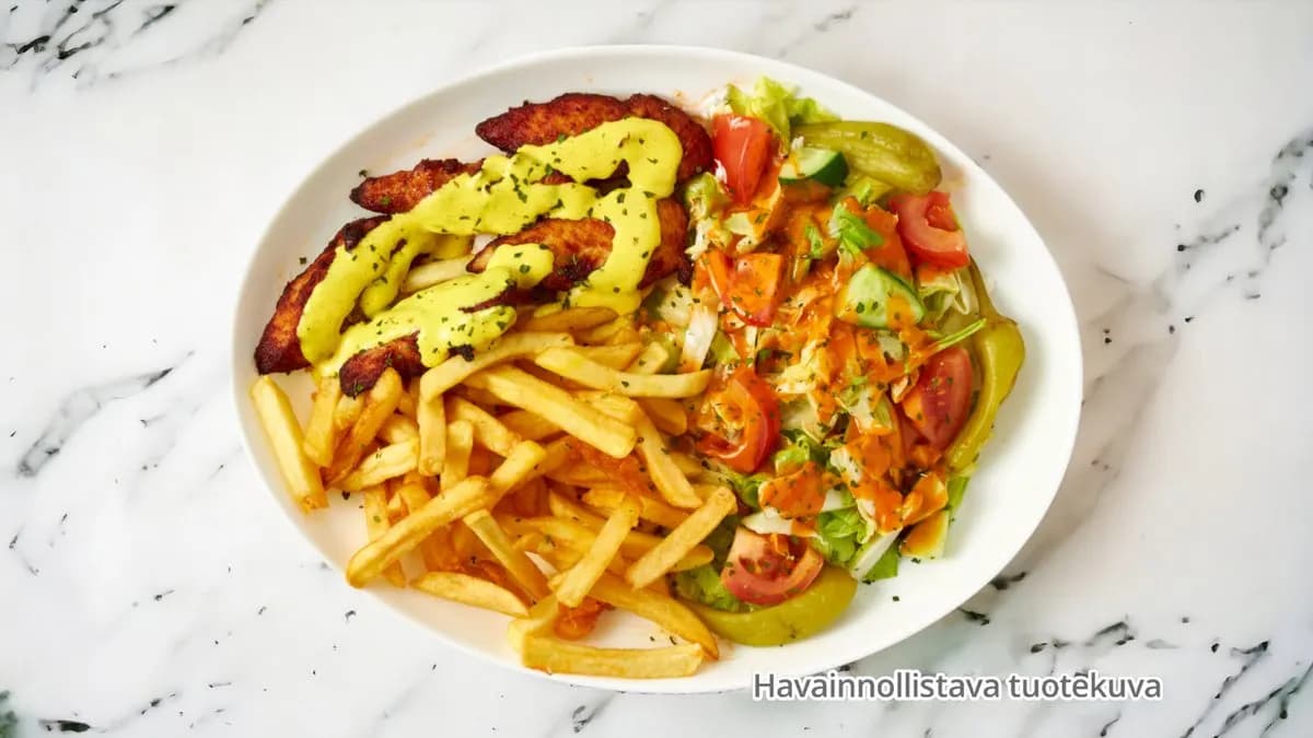 Lasten Kanafile grillistä ranskalaisilla