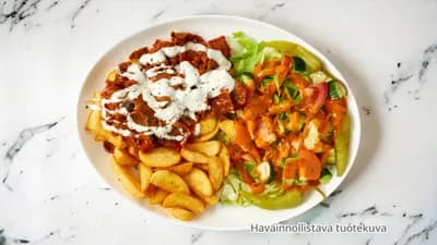 Kebab lohkoperunoilla