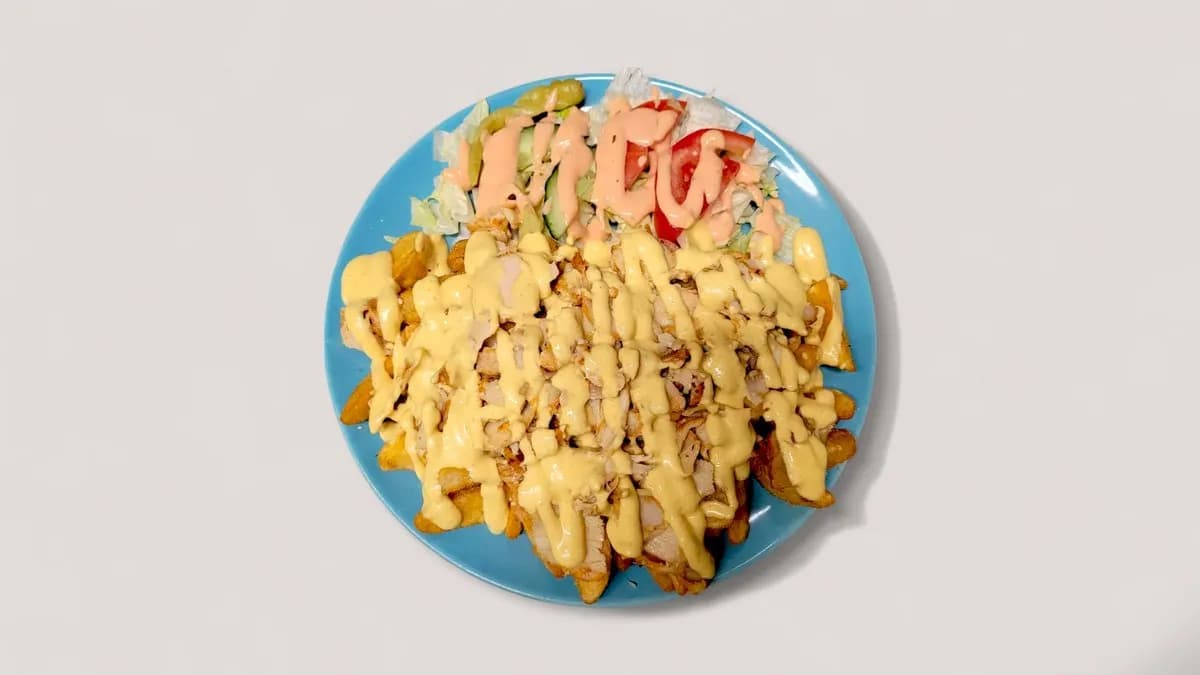 70. Kanakebab Lohkoperunoilla