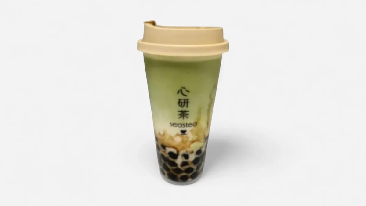 37.Brown sugar boba matcha oat milk