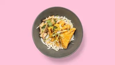 Fresh Udon with Tofu & Mushrooms