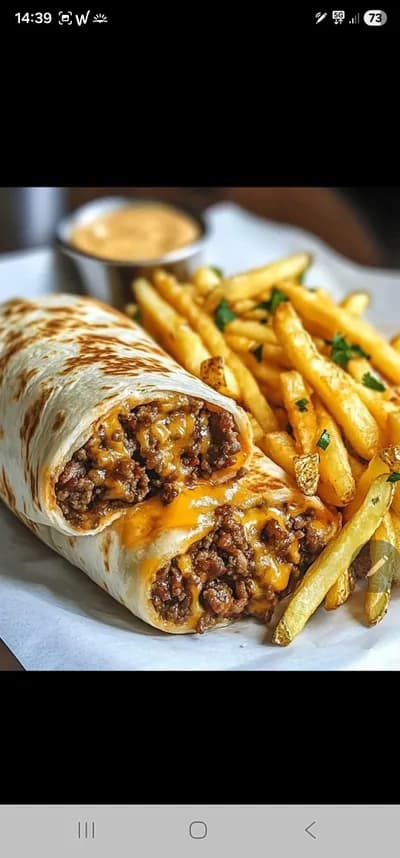 Halloumi cheese burritto & Cola Zero