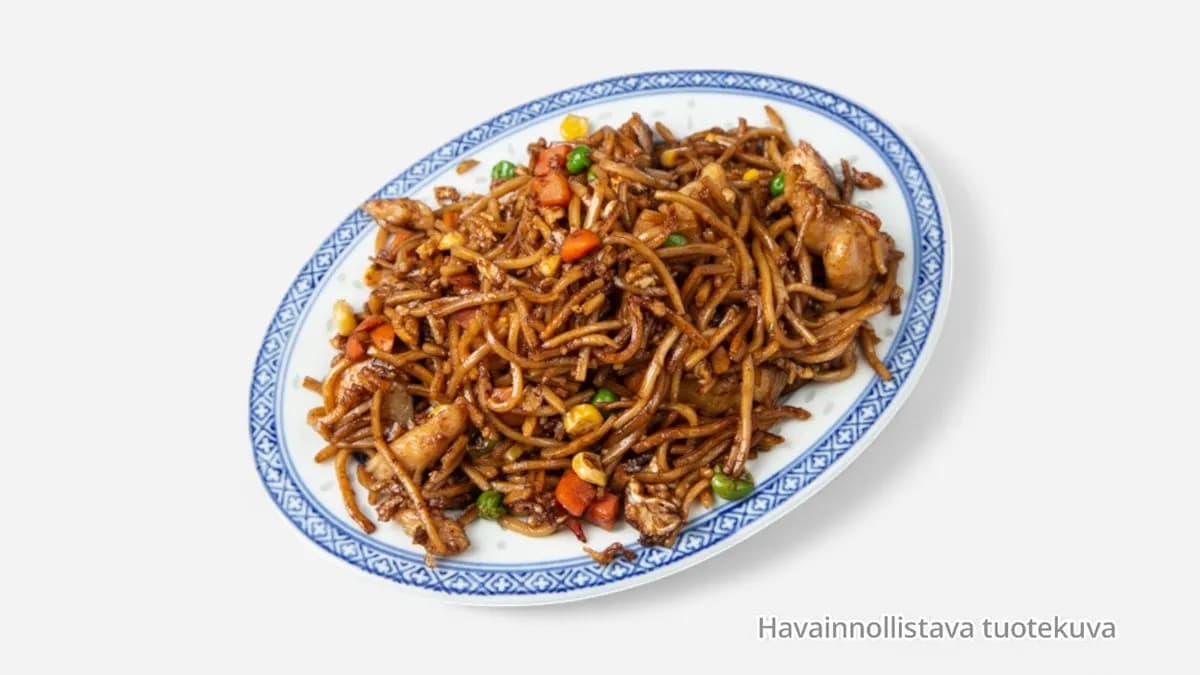 Paistettu Nuudeli (G, L, P) (Naan-leipä ei sisälly hintaan)