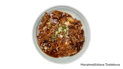 Naudalihaa mustapapukastikkeessa
