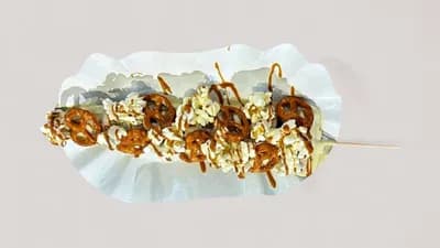 Popcorn, prezel ja suolakinuski -vohveli