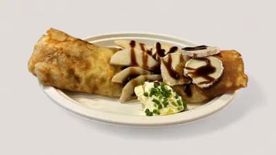 Vuohenjuusto-päärynäcrepe